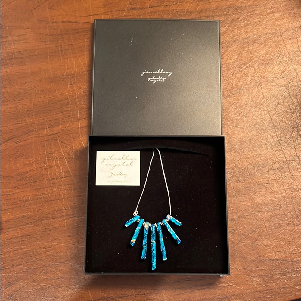 Blue Necklace with Gibraltar Crystals/Turquoise Stones